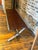 One‑of‑a‑Kind Mahogany Slatted Bench – Custom Brushed Steel Frame Modern Industrial Design For Sale - Image 4 of 12