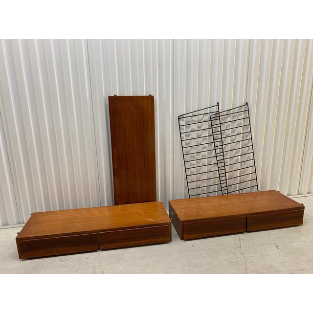 Mid 20th Century Italian Mid Century Modern Wall Mounted Shelving Unit