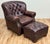English Vintage Oversized Tufted Leather Writers Chair With Ottoman For Sale - Image 3 of 18