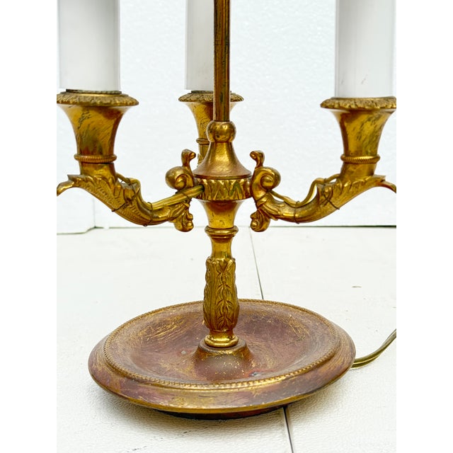 French 19th Century French Bouillotte Table Lamp – Tole Shade, Gilt Bronze For Sale - Image 3 of 8