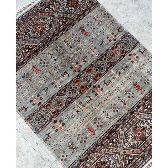 Hand-Knotted Tribal Gabbeh Wool Rug – 128x179 Cm For Sale - Image 11 of 18