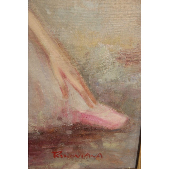 Rino Viana Framed Oil Painting Seated Ballerina Figure Study For Sale - Image 14 of 18