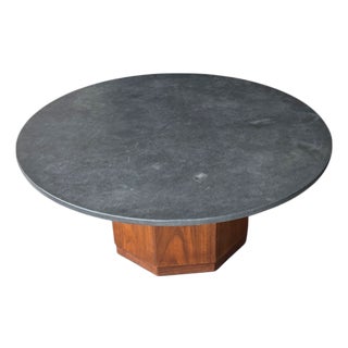1970s Danish Modern Walnut & Marble Coffee Table, Made in Denmark For Sale