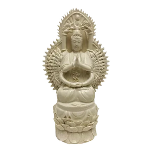 Mid 20th Century Dehua Porcelain Pottery Kwan-Yin Guanyin Quan Yin Bodhisattva Buddha Statue