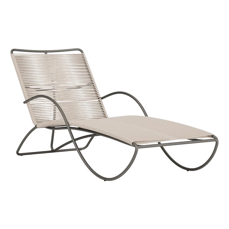 Brown Jordan Walter Lamb Aluminum Contoured Chaise, Mica Frame With Pebble Fabric