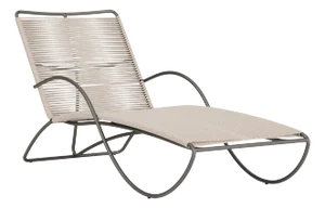 Brown Jordan Walter Lamb Aluminum Contoured Chaise, Mica frame with Pebble fabric
