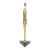 Vintage Brass and Black Granite Tall Female Elongated Sculpture, 1970's For Sale