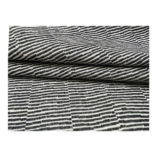 Schumacher Promenade Indoor Outdoor Black Cream Geometric Abstract Upholstery Drapery Fabric For Sale