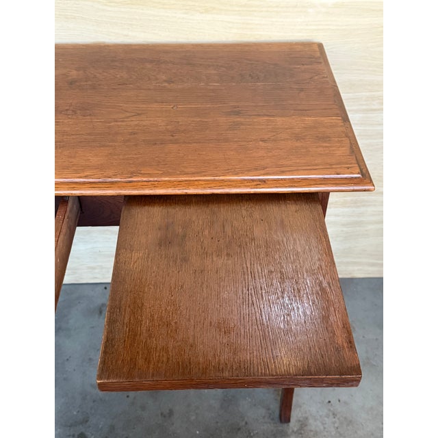 Late 19th Century Spanish Baroque Dark Walnut Work Side Table With Drawer, Restored For Sale - Image 14 of 15