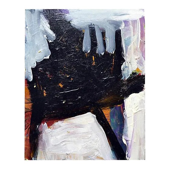 Contemporary Abstract Expressionist Black and White Oil Painting by Kristin Cohen For Sale