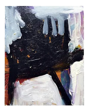 Contemporary Abstract Expressionist Black and White Oil Painting by Kristin Cohen