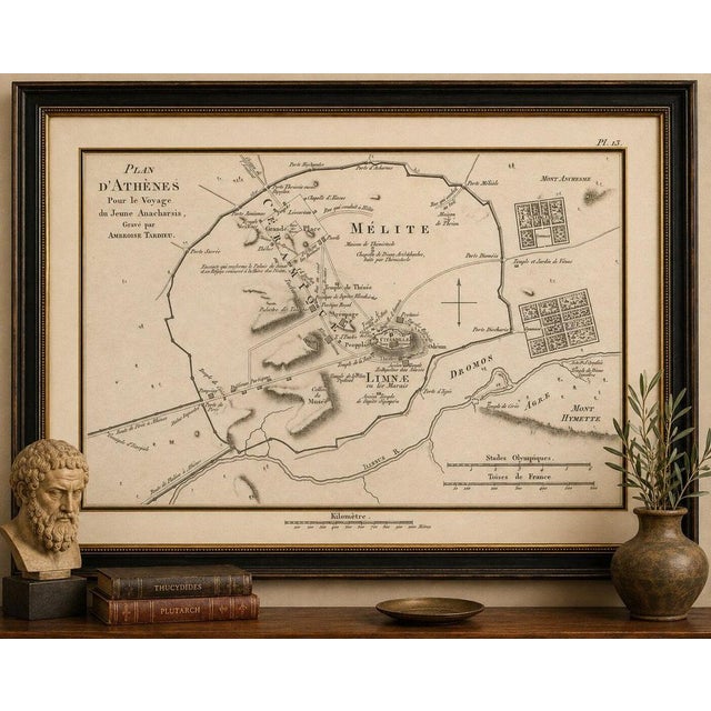 Ancient Athens City Plan with Acropolis from Ambroise Tardieu, 1825 For Sale - Image 10 of 11