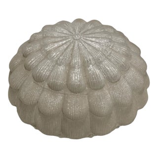 Large Frosted Flower Glass Sconce Wall Lamp Shade Globe MCM Art Deco Style For Sale