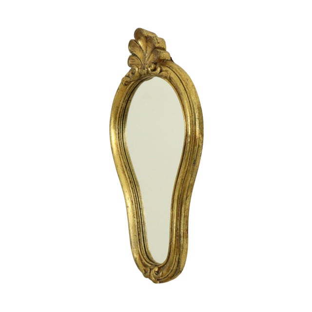 Baroque Vintage French Crested Mirror, 1950s For Sale - Image 3 of 15