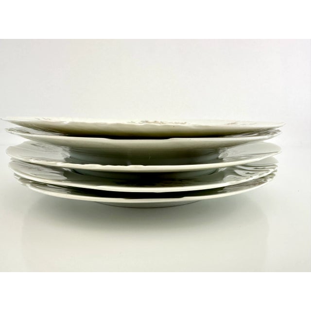 1940s 1940s Vintage Jean Pouyat Limoges Dinner Plates- Set of 5 For Sale - Image 5 of 12