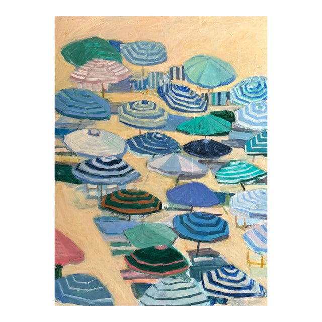 Umbrellas an Original 36x48 Painting by Michelle Heimann. For Sale