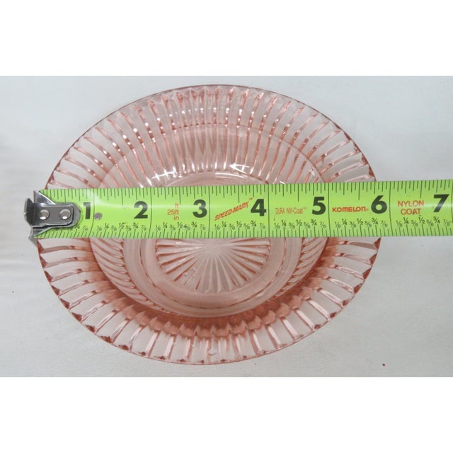 Pink 1930s Anchor Hocking Queen Mary Pair of 2 Dessert Bowls Pink Depression Glass For Sale - Image 8 of 12