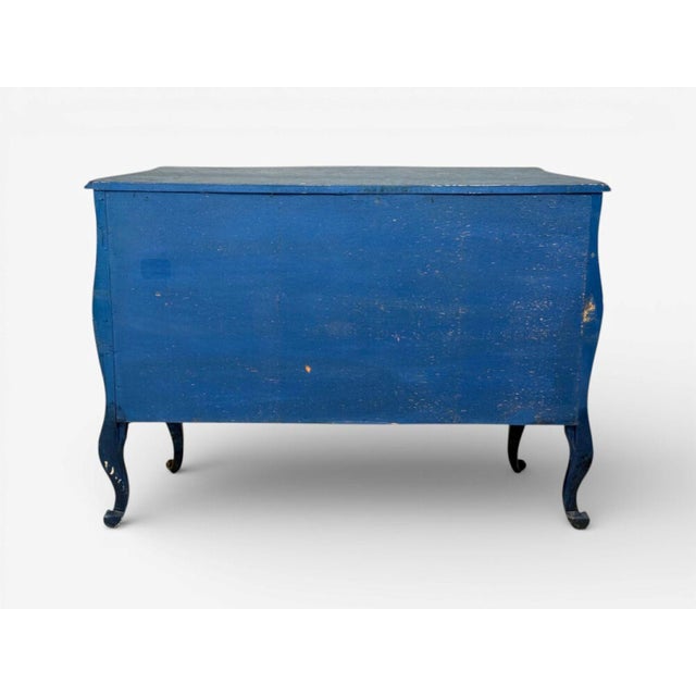 Single Royal Blue and Parcel-Gilt Decorated Bombay Commode or Chest For Sale - Image 11 of 11
