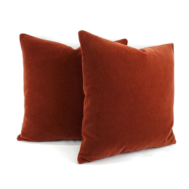 From F. Schumacher is San Carlo Mohair Velvet in the color Sienna pillow cover. This is a luxurious mohair velvet in a...