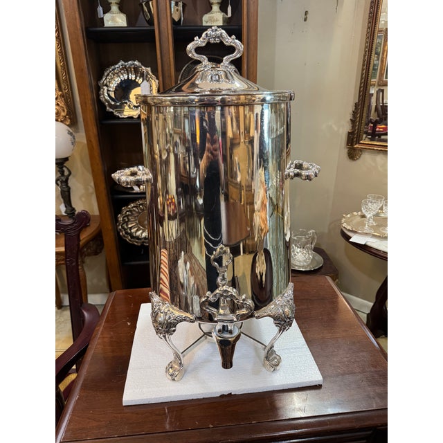 Silver Vintage Silverplated Catering Coffee Urn With Lion Feet, Made in France For Sale - Image 8 of 14