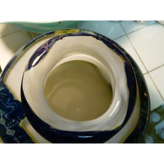 White Sam Herman Mid-Century Large Bulbous Val St Lambert Vase For Sale - Image 8 of 10