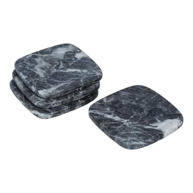 Martil Matte Marble Coasters, Set of 4 For Sale