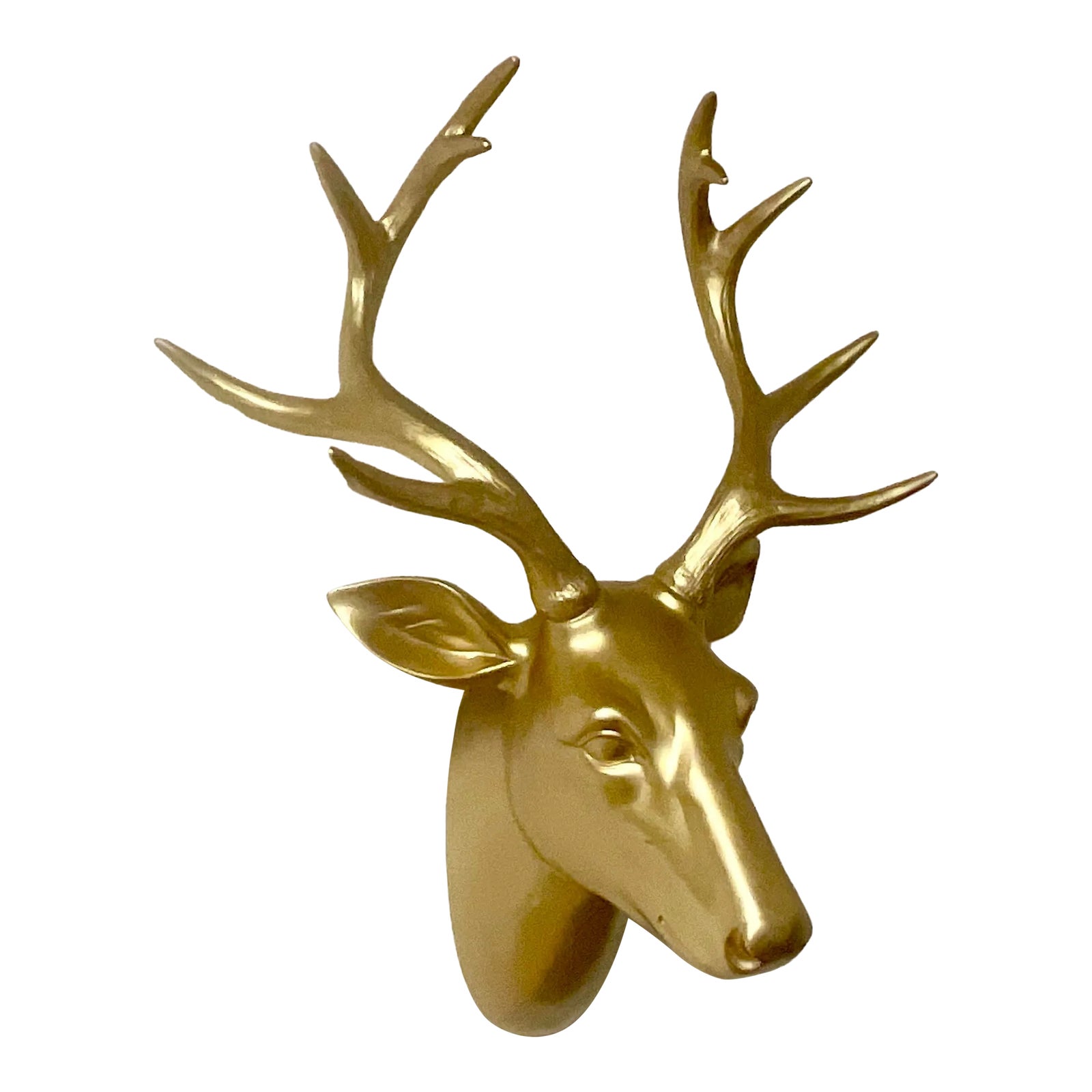 1980s Vintage Hollywood Regency Deer Christmas Decor Wall Sculpture