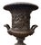 Metal Pair of 19th Century French Bronze Urns on Marble Pedestals. For Sale - Image 7 of 10