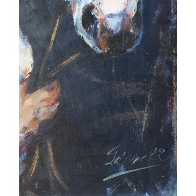 French School Artist, Portrait of a Woman and Her Horse, 1980s, Oil on Board, Framed For Sale - Image 15 of 18