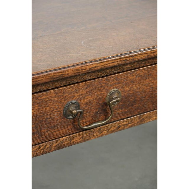 Antique English Oak Coffee Table with Drawers, 20th Century For Sale - Image 9 of 15