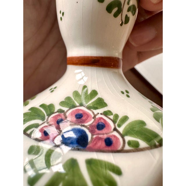 Vintage De Candelaer Delft Polychrome Floral Ceramic Candlesticks – Pair, Netherlands For Sale - Image 13 of 18