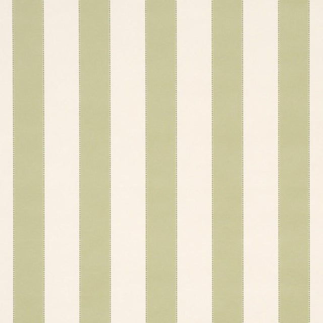 Traditional Sample - Schumacher Louise Stripe Wallcovering In Leaf For Sale - Image 3 of 6
