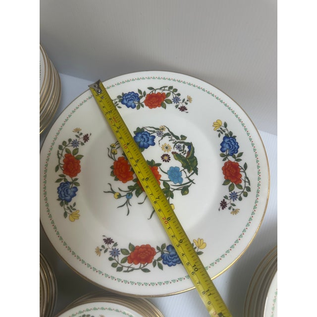 Vintage 1960 Aynsley and Sons England Hand Painted "Famille Rose" 56pc Dinner Set for 8 For Sale - Image 17 of 18
