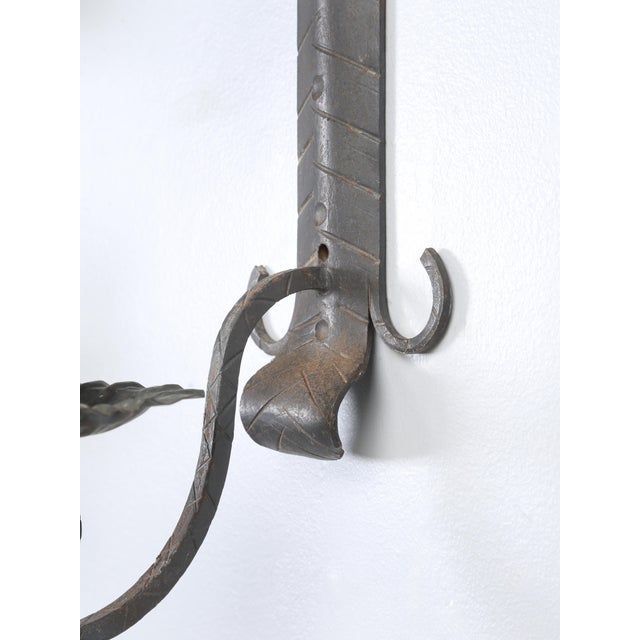 Antique Pair Arts & Craft Wall Sconces Copper and Metal Great Patina Unrestored For Sale - Image 11 of 12