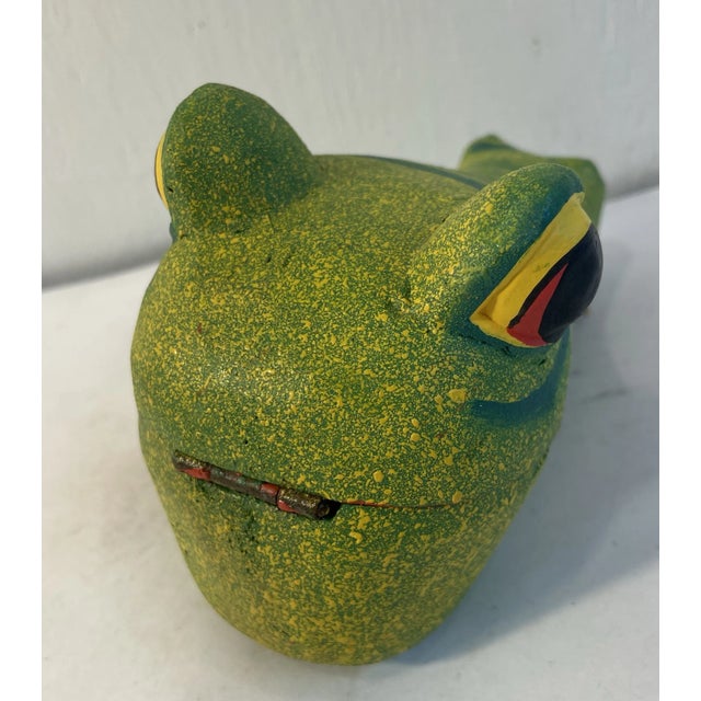 Vintage Hand Carved Wooden Alligator Head Form Trinket Box For Sale - Image 4 of 5