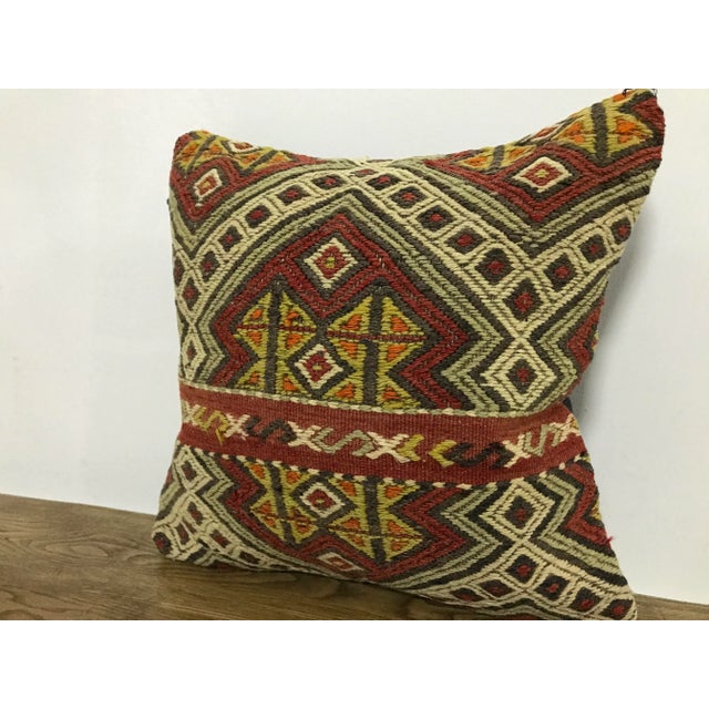 Boho Chic 1960s Turkish Design Kilim Pillow For Sale - Image 3 of 6