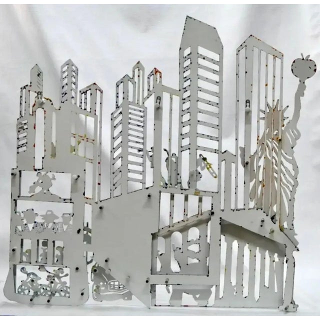 Metal Yuval Mahler Large Metal Sculpture Wall Hanging 3D Painting New York City Whimsical Pop Art, 2000 For Sale - Image 7 of 8