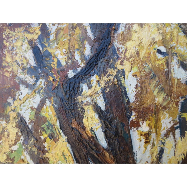 Yellow 1971 Grace Jorgensen Landscape "Forest at Sunset" For Sale - Image 8 of 11