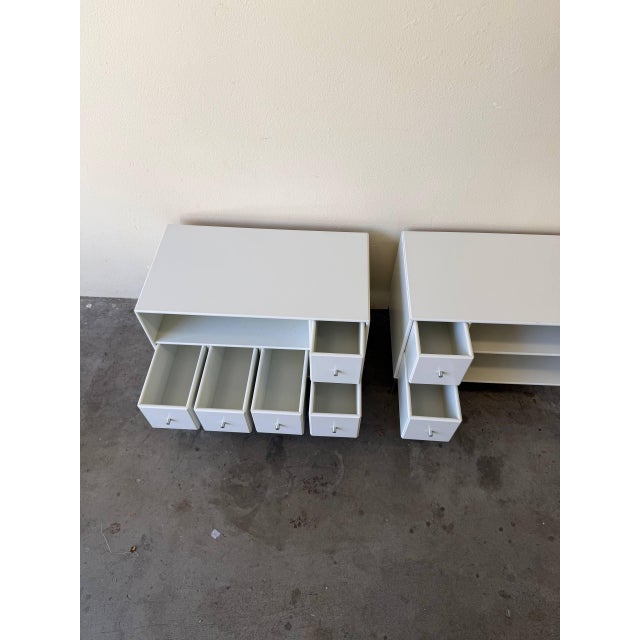 Mid 20th Century Pair Montana Nightstands by Peter J Lassen White Danish Modern Bedside Tables For Sale - Image 10 of 10