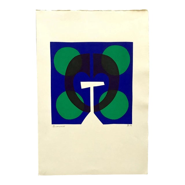 1967 Ronald King Signed Screenprint Chauser For Sale