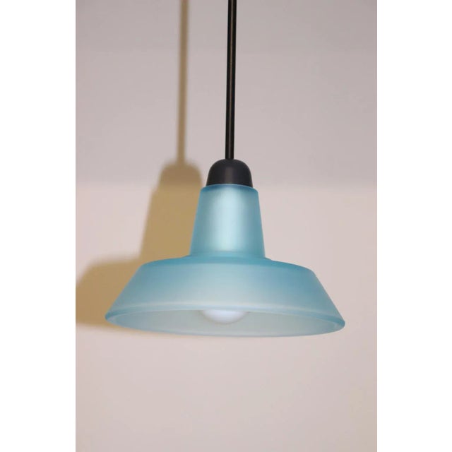 1990s Modern Murano Aqua Glass Pendant Lamp For Sale In New York - Image 6 of 12