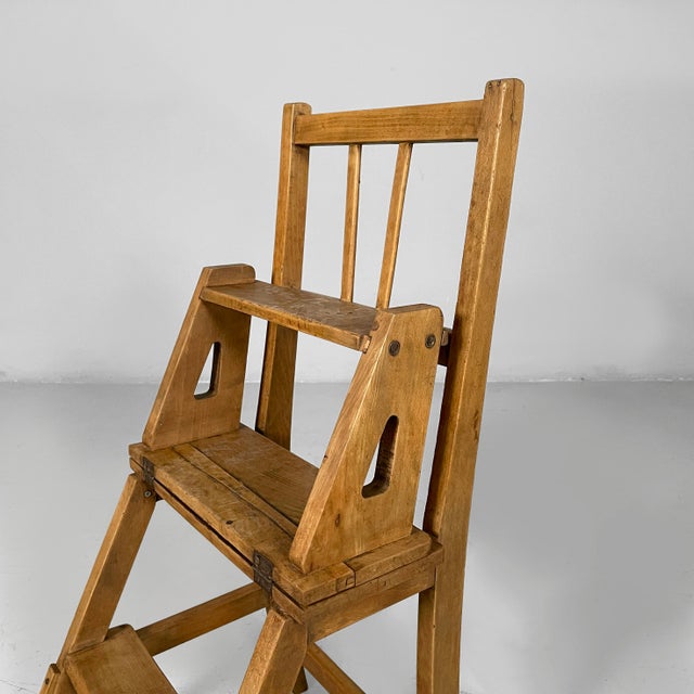 Mid-Century Modern Ladder Chair in Wood, Italy, 1930s For Sale - Image 12 of 18