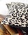 Mid-Century Modern One Black and White Leopard Print Feather Velvet Pillow, 21 Inches Square For Sale - Image 3 of 6