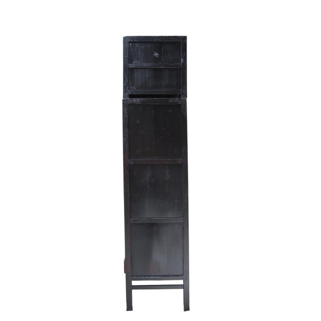 96" Tall Red Lacquer Antique Chinese Chinoiserie-Style Cabinet For Sale - Image 12 of 15