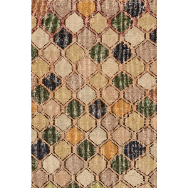 Vintage Turkish Rug, Mosaic-Inspired Multicolor Geometric Design - Rug & Kilim For Sale In New York - Image 6 of 8