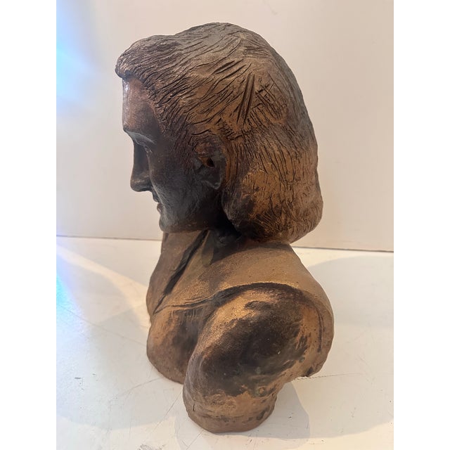 Vintage Ceramic Female Bust Sculpture For Sale In Miami - Image 6 of 12