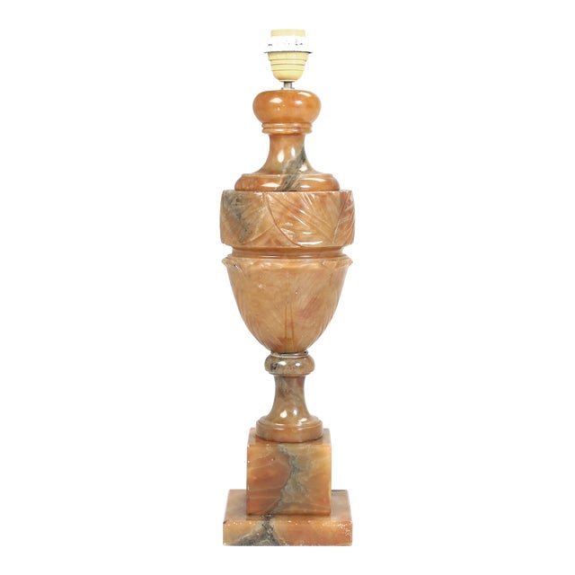 Alabaster Hand-Carved Lamp For Sale