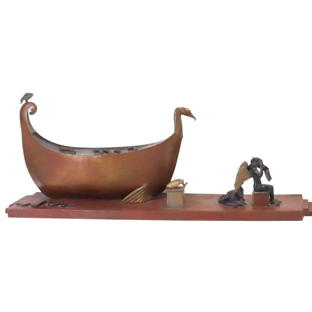 American 1985s Large Ann McCoy Bronze Sculpture Noah's Ark 76" W For Sale - Image 3 of 12