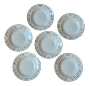 French Bohemian Earthenware Soup Plates from Gien, Set of 6