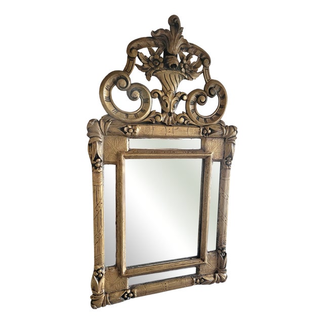 Antique French Hand-Carved Gilded Mirror, Late 19th Century For Sale
